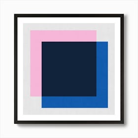 Pink and blue geometry 4 Art Print