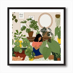 Crazy Plant Lady Square Art Print