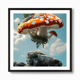 Floating Mushrooms Art Print