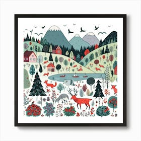 Scandinavian Art, Landscape 3 Art Print