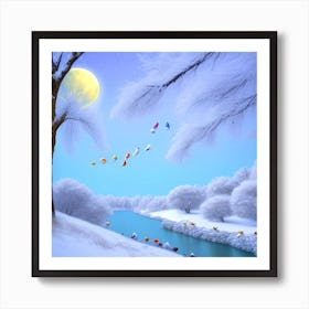 Snowy Landscape 99 Art Print