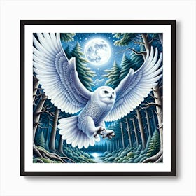 Owl In The Woods Art Print