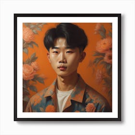 Enchanting Realism, Paint a captivating portrait of young, beautiful korean man 1, that showcases the subject's unique personality and charm. Generated with AI, Art Style_V4 Creative, Negative Promt: no unpopular themes or styles, CFG Scale_6.0, Step Scale_50. Poster