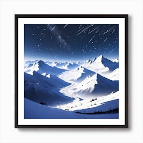 Snowy Mountains 1 Art Print