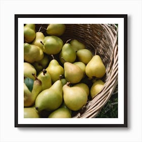 Pears In A Basket 3 Art Print