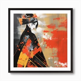 Artjuicebycsaba Close Up Style Minimalist Zen Japanese Noh Thea 110ea067 7b6a 4280 9c1c Dc8c7db91855 Denoised Upscaled X4 Art Print