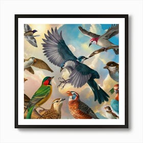 Birds In Flight Poster