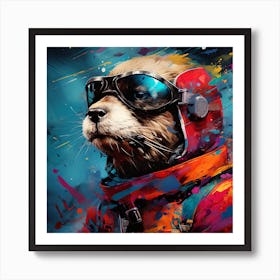 Otters In Space Art Print