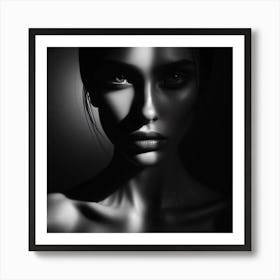 Black And White Portrait Of A Woman 20 Art Print