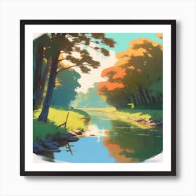 Landscape Watercolor Painting Art Print