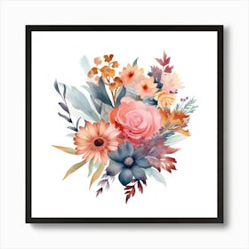 Watercolor Floral Bouquet 3 Art Print