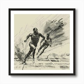 A Track And Field Competition Hand Drawn Sketch 3 Art Print