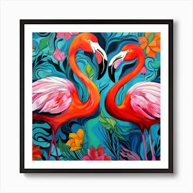 Flamingo Love Art Print