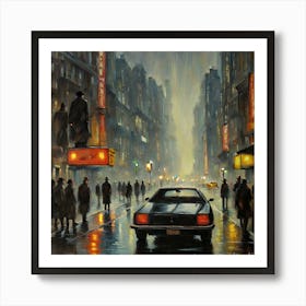 Night In New York City Art Print