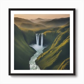 Waterfall In Iceland Art Print