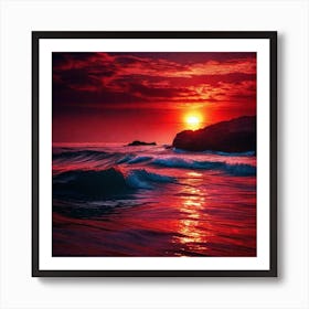 Sunset Over The Ocean 168 Art Print