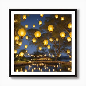 Wish Lanterns for Love Art Print