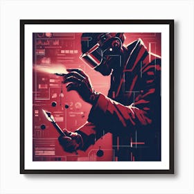 Man Holding A Gun Art Print