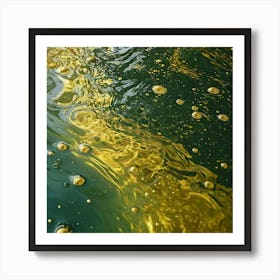 olive gold abstract wave art 13 Art Print