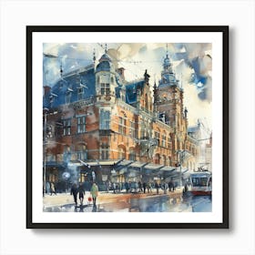 Amsterdam Central Station: Series. Water Colour 4 Art Print