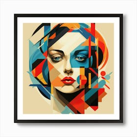 Abstract Geometrical Swedish Woman 04+ Art Print