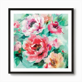 Pink Peonies 1 Art Print