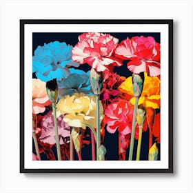 Andy Warhol Style Pop Art Flowers Carnation Dianthus 1 Art Print