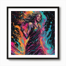 Woman In Water Art Print