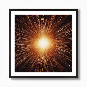 Gold Light Burst Art Print