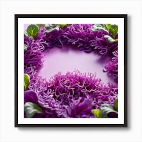 Purple Cabbage Wreath 1 Art Print