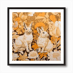 Fall Foliage Rabbit Square 2 Art Print