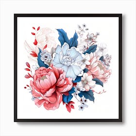 Peony Bouquet 2 Art Print