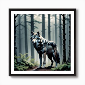 Wolf In The Forest 79 Art Print