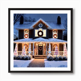 Christmas Decorations On A House 4 Art Print