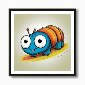 Cartoon Caterpillar Art Print