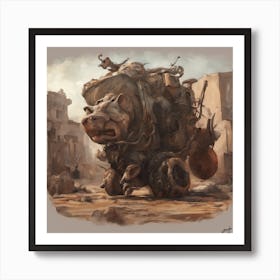 Pig Truck Franks Angry Art ( Bohemian Design ) Art Print