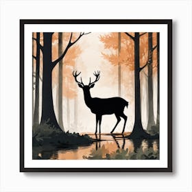 Deer In The Forest 7 Art Print