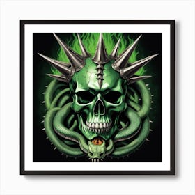 Skull With Spikes 1 Art Print