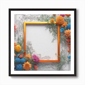 Frame Created From Frisee On Edges And Nothing In Middle Ultra Hd Realistic Vivid Colors Highly (7) Art Print