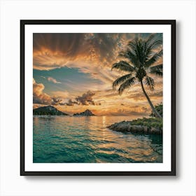 Sunset On The Island Art Print