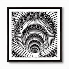 Inspired by M.C. Escher's gravity-defying architecture and tessellations Art Print