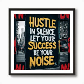 Hustle In Silence Let Your Success Be Your Noise Art Print