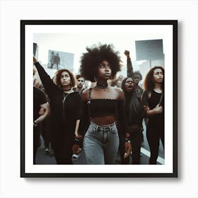 Black Women Protesting Art Print