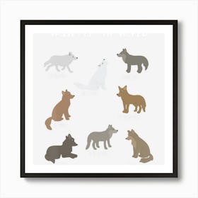 Wolves Of The World Educational Wolf Gift Art Print