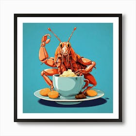 Crab On A Plate 1 Art Print