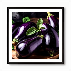 Photo Raw Eggplants Ready To Be Cooked Art Print