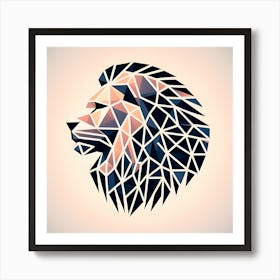 Geometric Lion Head Art Print