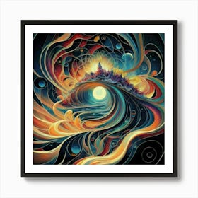 Interstellar laser light line pattern abstract art 14 Art Print