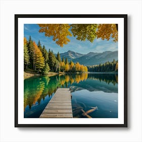 Autumn Lake In The Mountains Art Print