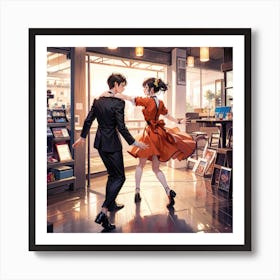 Couple Dancing In A Store3 Art Print